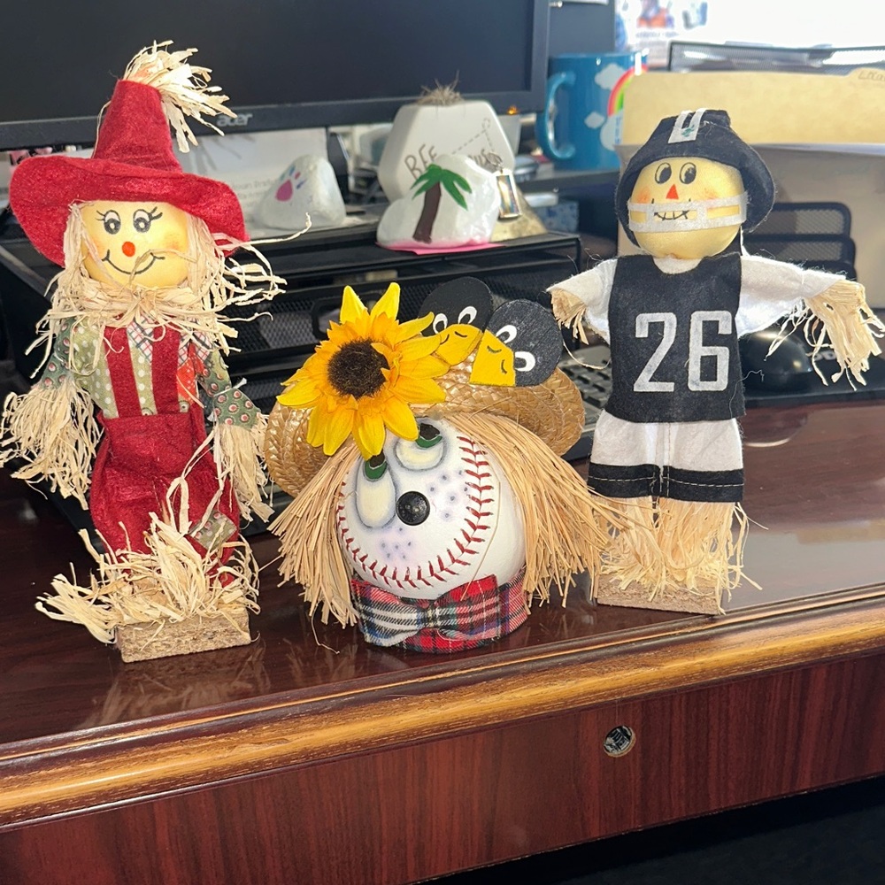 Set of Three Scarecrow Figurines